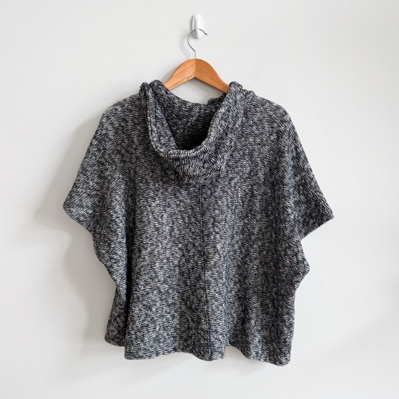 L’AGENCE • Marled Poncho Zip Up Hoodie Sweater - Picture 7 of 12